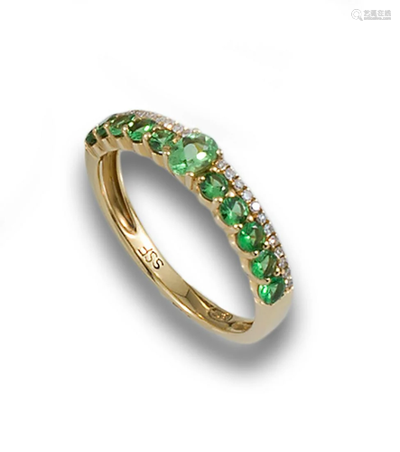 GOLD RING PERIDOT DIAMONDS 70