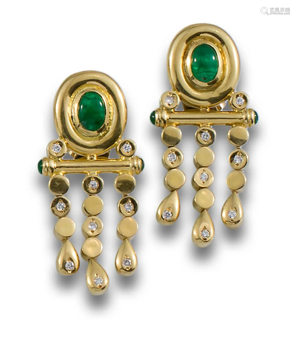 GOLD EMERALD DIAMOND EARRINGS 50