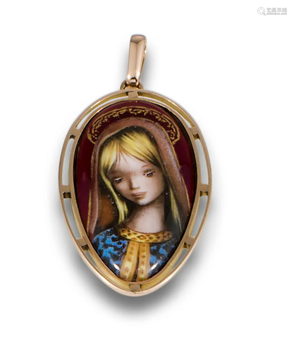 VIRGIN GOLD ENAMEL PENDANT