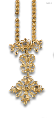 19th century Charro Necklace with VENERA AND DIAMONDS