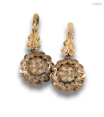 Long earrings with rosette XIX