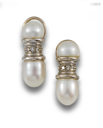 EARRINGS WHITE GOLD PEARLS 56