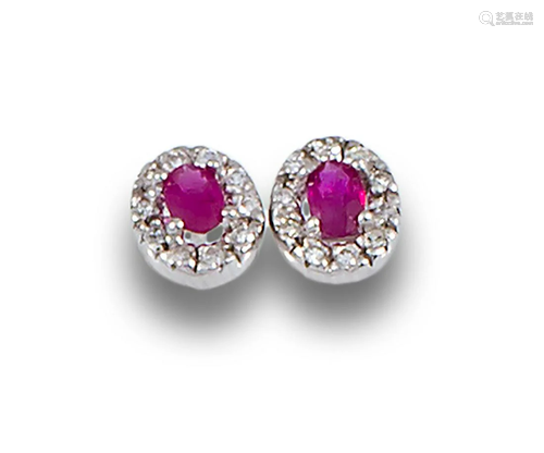 OVAL EARRINGS GOLD DIAMONDS RUBIES 29