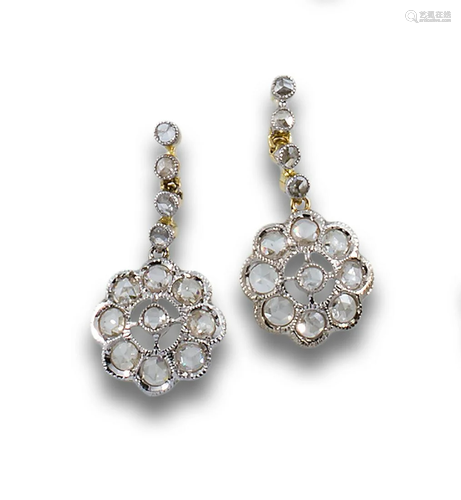 EARRINGS 20'S GOLD DIAMONDS 70391