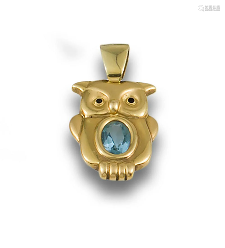 AQUAMARINE GOLD PENDANT 20