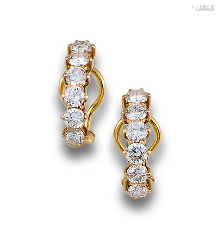 GOLD CREOLES WITH DIAMONDS 9