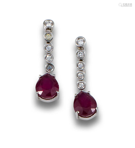 LONG EARRINGS GOLD DIAMONDS RUBIES 43