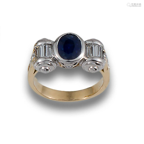 GOLD SAPPHIRE DIAMOND RING