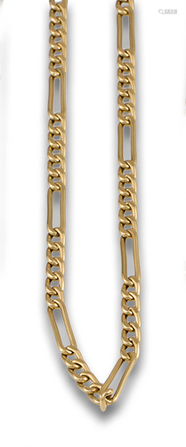 FLAT LINK GOLD BARBED CHAIN 39