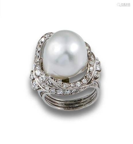 GOLD PEARL DIAMOND RING