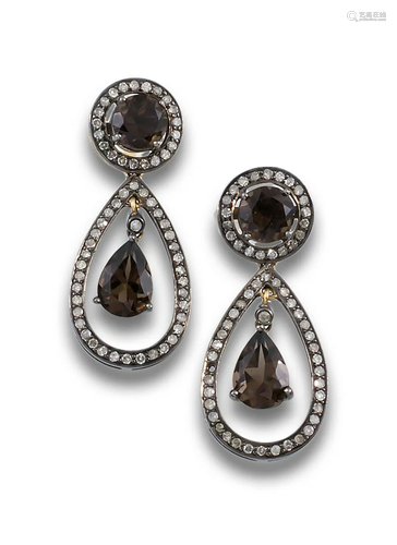 JAIPUR EARRINGS GOLD SILVER DIAMONDS QUARTZ