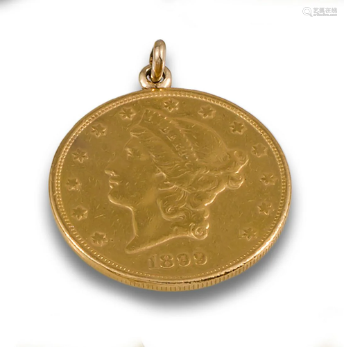 AMERICAN COIN PENDANT YEAR 1899