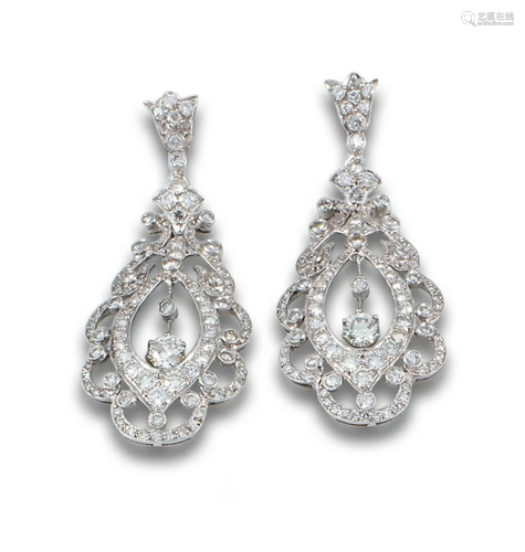 PLATINUM DIAMOND LOBED EARRINGS