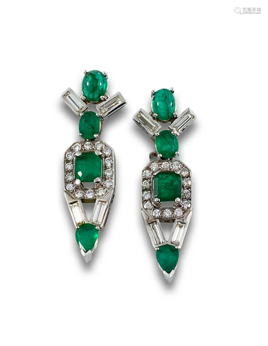 GOLD EMERALD DIAMOND EARRINGS