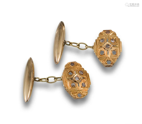 Cufflinks, XIX, gold