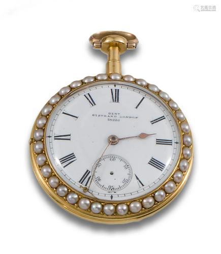 Pocket watch with pearls