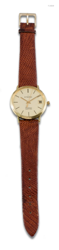 ETERNA men's watch in gold with leather strap