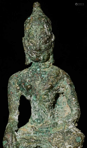 Antique Laos or Northern Thai Bronze Buddha.