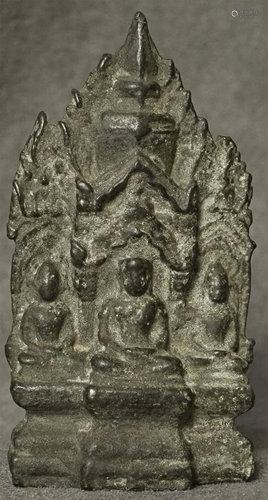 Lead/bronze Khmer Buddhist bronze-