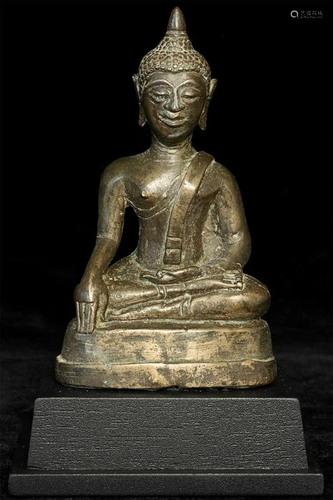 Classic Lanna style 16thC Northern Thai Bronze Buddha