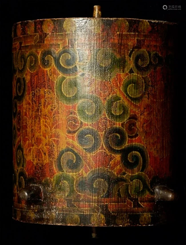 Very large Tibetan or Nepalese Prayer Wheel.