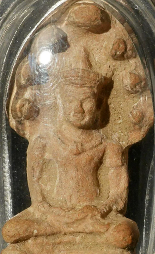 Authentic antique Thai Naga Buddha Amulet in protective