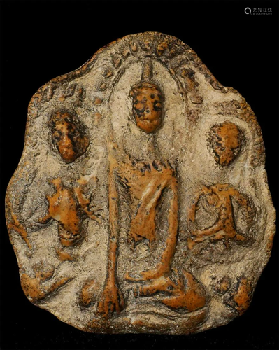 15-17thC Thailand Ayuthaya Clay Amulet.