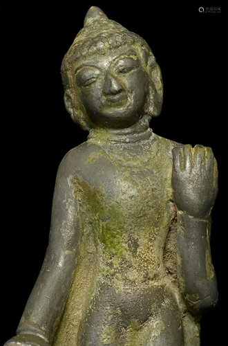 Rare Burmese Pagan style walking Buddha a