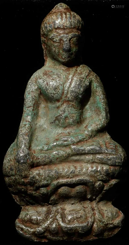 Vintage/Old Burmese Bronze Buddha Plaque. 2 5/8