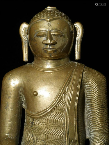 16/18thC Kandy period Lanka Buddha-Large, Gilded