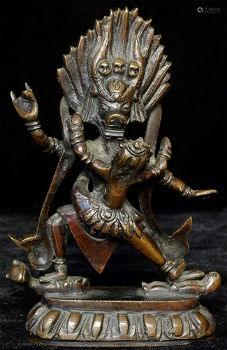 19th-20thC Tibetan bronze Tantric Figures.