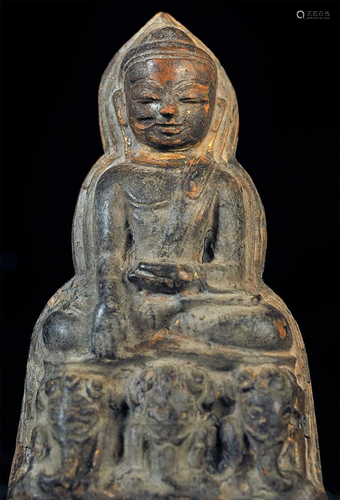 Very fine 16/17thC Aca Buddha over elephants cast in