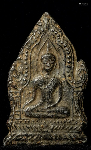 Thai bronze plaque or amulet from an old collection of