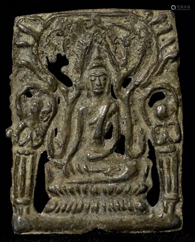 Burmese bronze plaque or amulet from an old collection