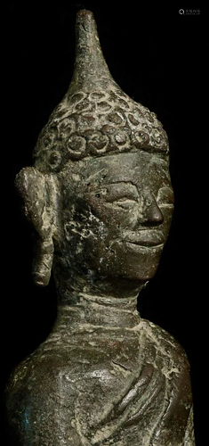 Sweet 17/18thC Lao Bronze Buddha.