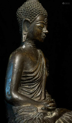 Circa 1900 Thai Bronze Buddha.