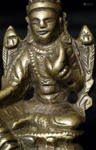 Old/Antique Mongolian Bronze Bodhisattva. 1 and 3/8