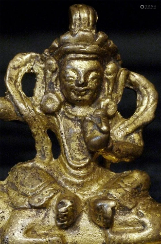 DEITY, Old/Antique Mongolian figure sitting on an