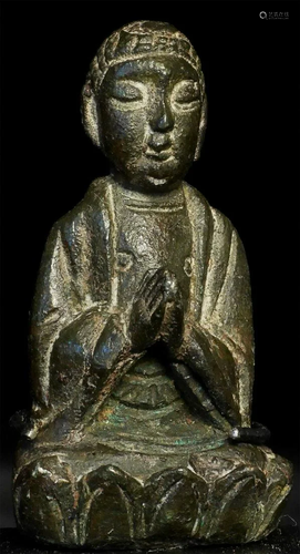 Very early (pre-ming) Chinese solid-cast bronze Buddha.