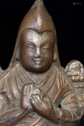 Antique Mongolian Monk. Unusual metal alloy.