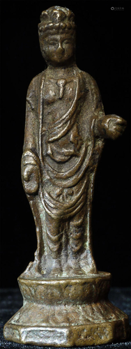 18/19thC or earlier miniature Korean Bronze Buddha.