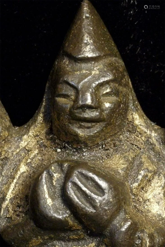 Old Seated Mongolian Bronze Tsong Ka Pa.