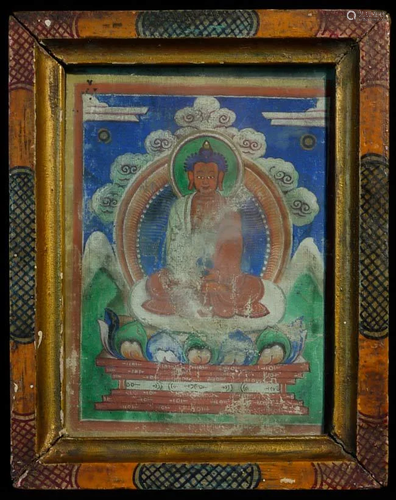 Old framed thangka.