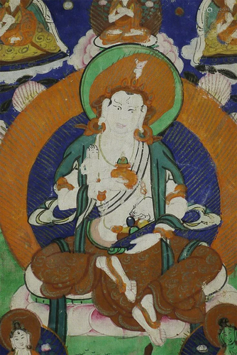 Nice Antique Mongolian Thangka . Image is 8