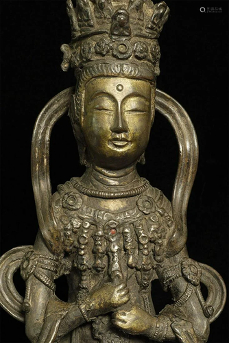 Rare Antique Korean Bronze Bodhisattva Vairocana, who