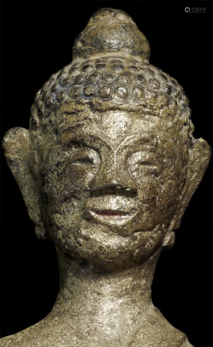 Delightful and unusual Laos Buddha in a folk style. He