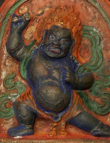 Fine Tibetan, clay image of a of Fierce Deity.