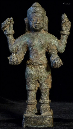 Uncommon folk style Cambodian Hindu Deity.