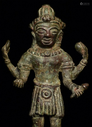Delightful 12/13thC Cambodian Khmer Hindu bronze.