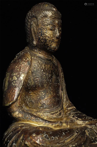 Very old Japanese wooden Buddha.